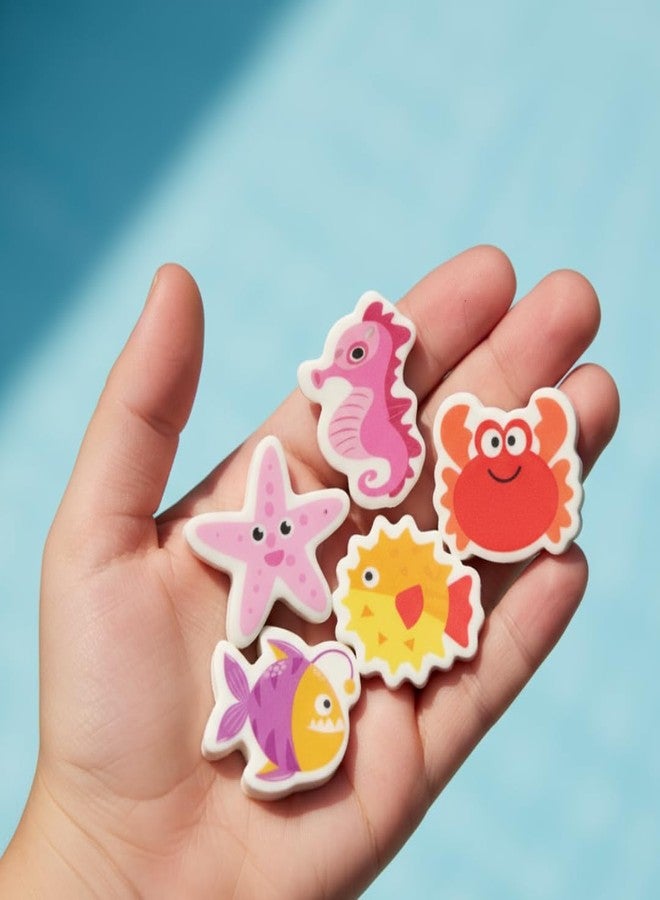 KHUSHA CREATIONS Ocean Theme Erasers for Kids | Set of 6 Fun Sea Animal Erasers | School Stationery, Return Gift for Birthday Parties, Classroom Rewards, Study Accessories - Image 4